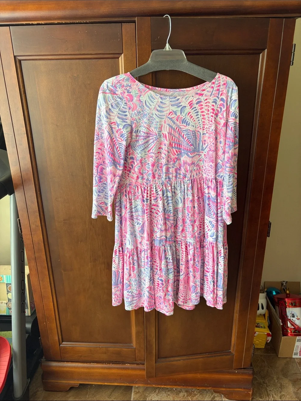 Lilly Pulitzer ladies Pink Patterned Tiered Dress